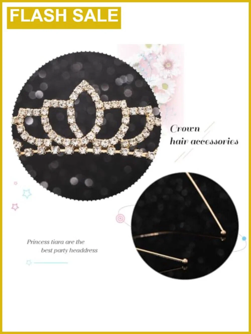 Rhinestone Princess Tiara Hair Accessory for Girls | Costume Headwear